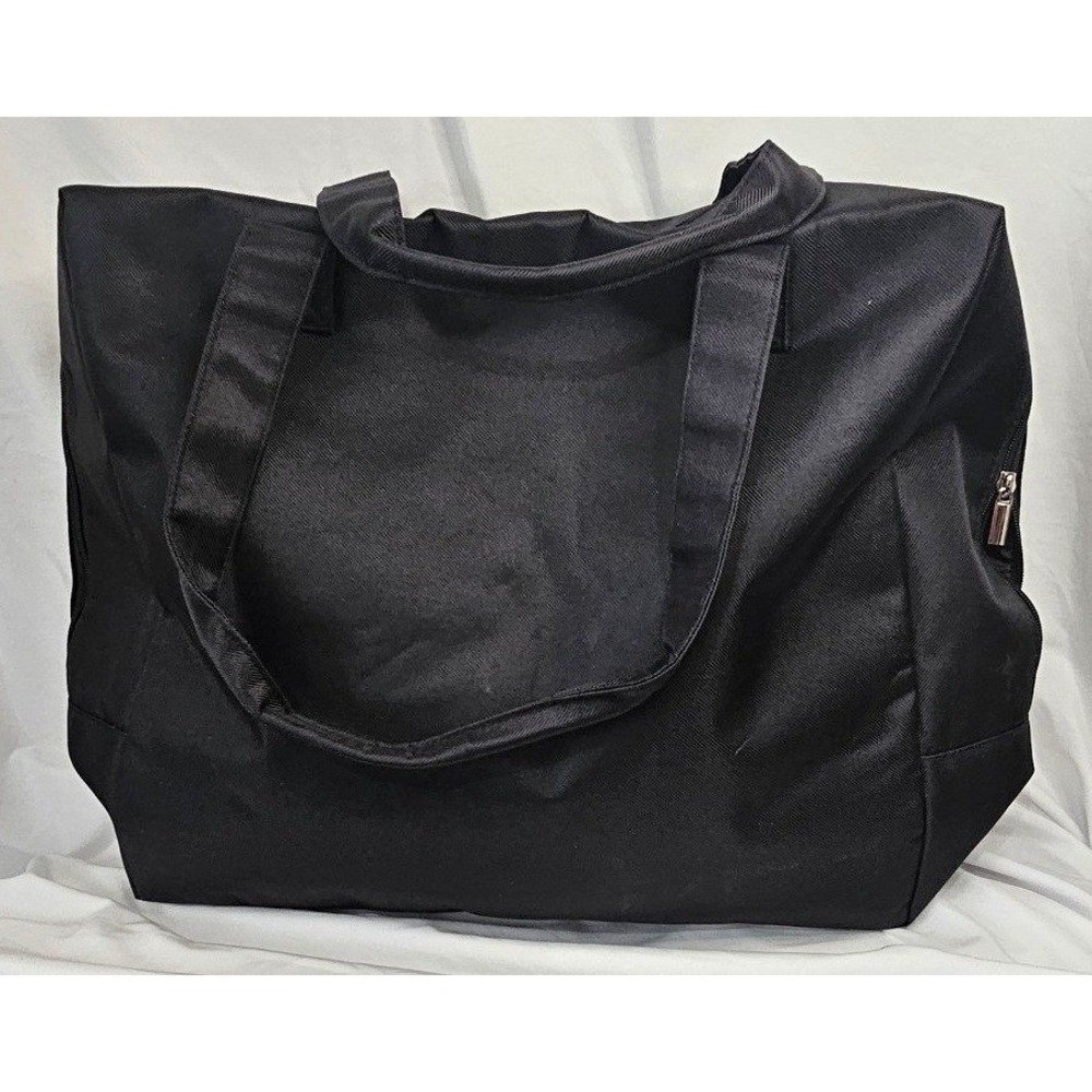 Yves Saint Laurent Beaute Black Canvas Tote Bag YSL Logo Travel Duffle Bag Large - Picture 4 of 6